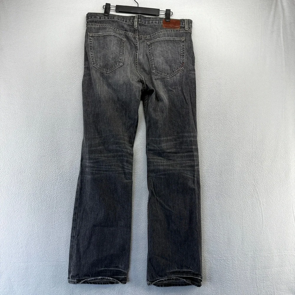 Vintage Banana Republic Jeans Mens 35x32 Black Faded Straight Whisker Honeycomb